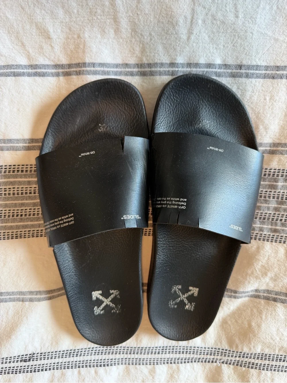 Off-White Black Slide Sandals SS16